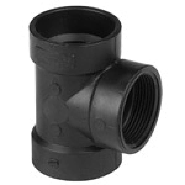 ABS Test Tee - Hub x Hub x FIPT (less plug) - 2" - Fittings N' Valves