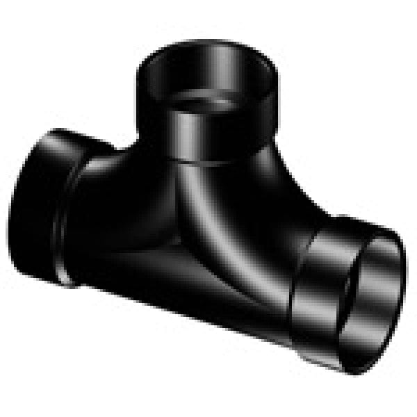 ABS Two-Way Cleanout Tee - Hub x Hub x Hub - 4" - Fittings N' Valves