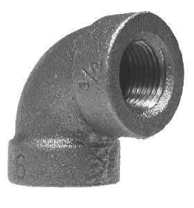 3/8" Black Extra Heavy Steel 90 Degree Elbow - Fittings N' Valves