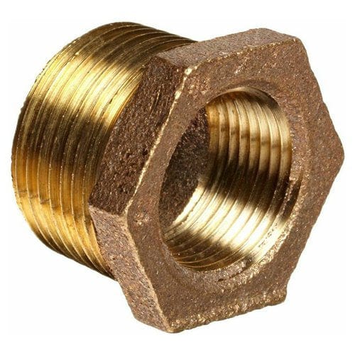 1/2" x 3/8" Brass Hex Bushing (Lead Free) - Fittings N' Valves