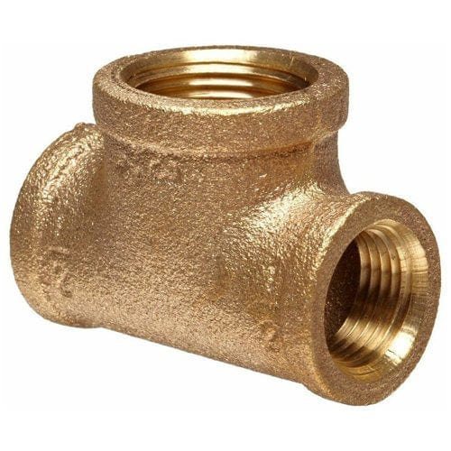 1/2" x 1/2" x 3/4" Brass Bull Head Tee (Lead Free) - Fittings N' Valves