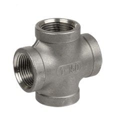3/4" 150# 304 Stainless Steel Cast Threaded Cross Heavy - Fittings N' Valves