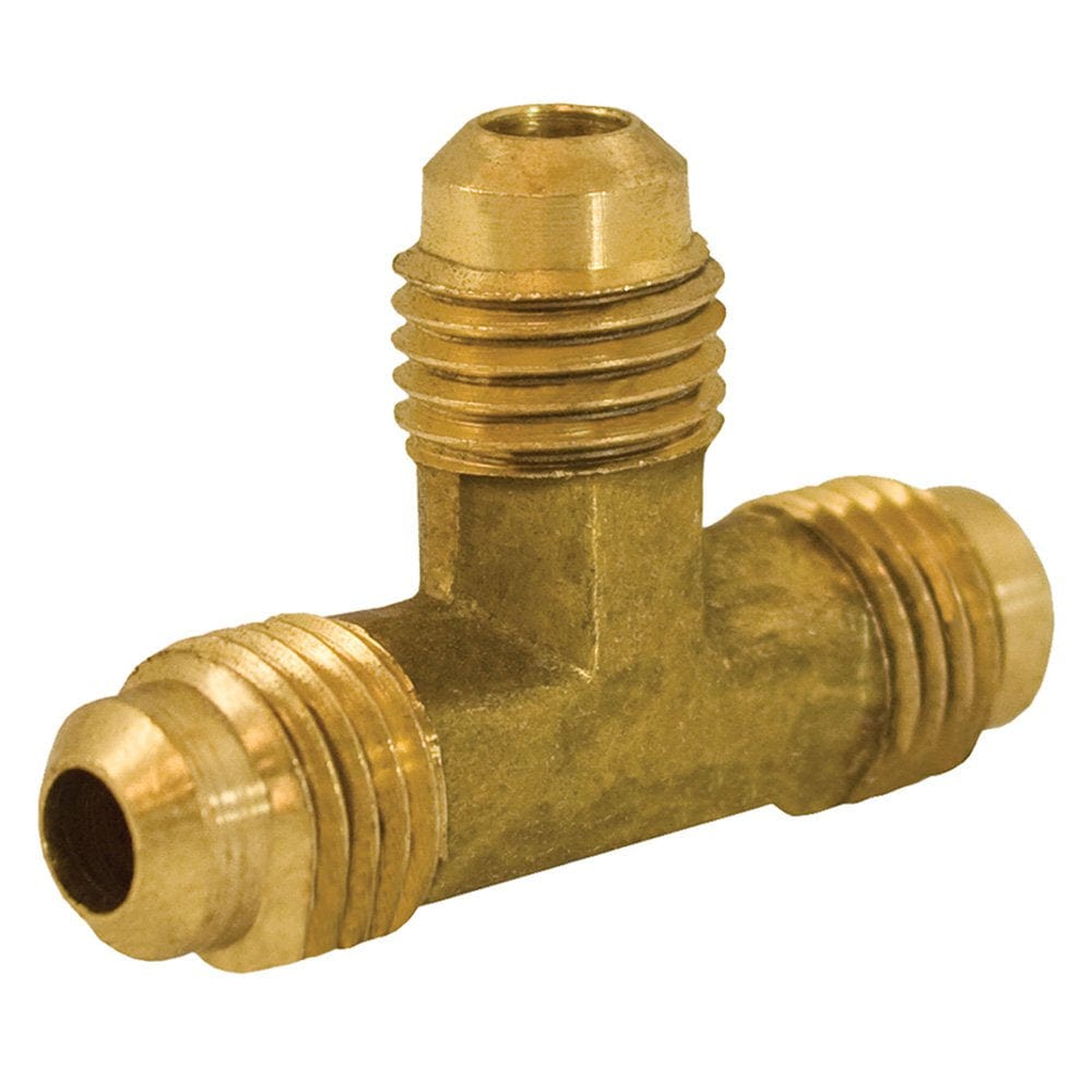 5/8-inch x 5/8-inch x 1/2-inch Brass Flare Reducing Tee - Fittings N' Valves