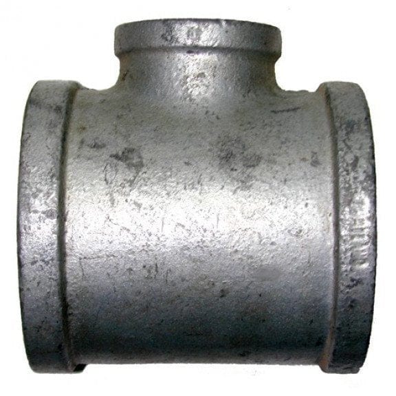 1-1/4" X 1" Galvanized Extra Heavy Steel Reducing Tee - Fittings N' Valves