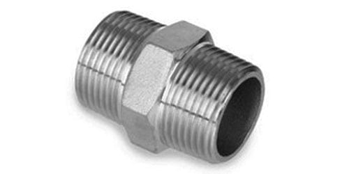 1" x 3/4" 316/L Reducing Hex Stainless Steel Nipple