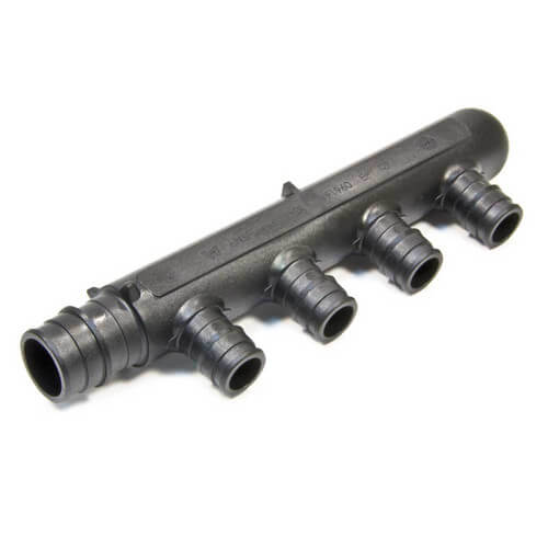 3/4" x 3/4" x 1/2" W/4 PORTS CLOSED POLY PEX MANIFOLD - Fittings N' Valves