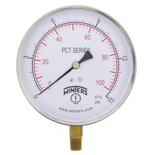 Winters PCT Series Contractor Gauge 0-15 psi/kPa