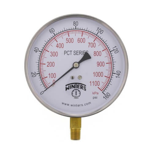 Winters PCT Series Contractor Gauge 0-160 psi/kPa