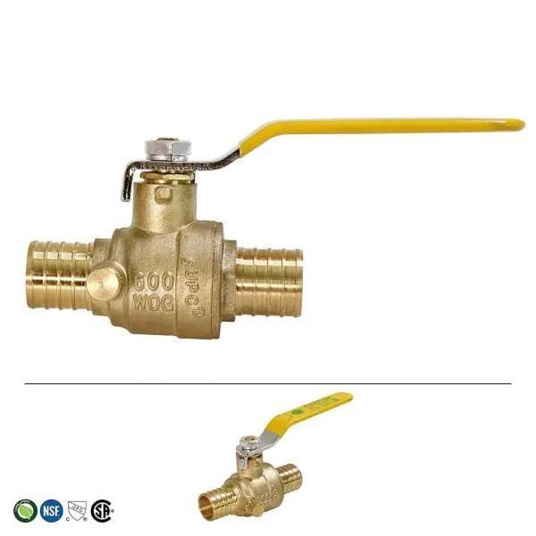 1" PEX x PEX Full Port Ball Valve with Drain F1807 600 WOG (Lead Free)