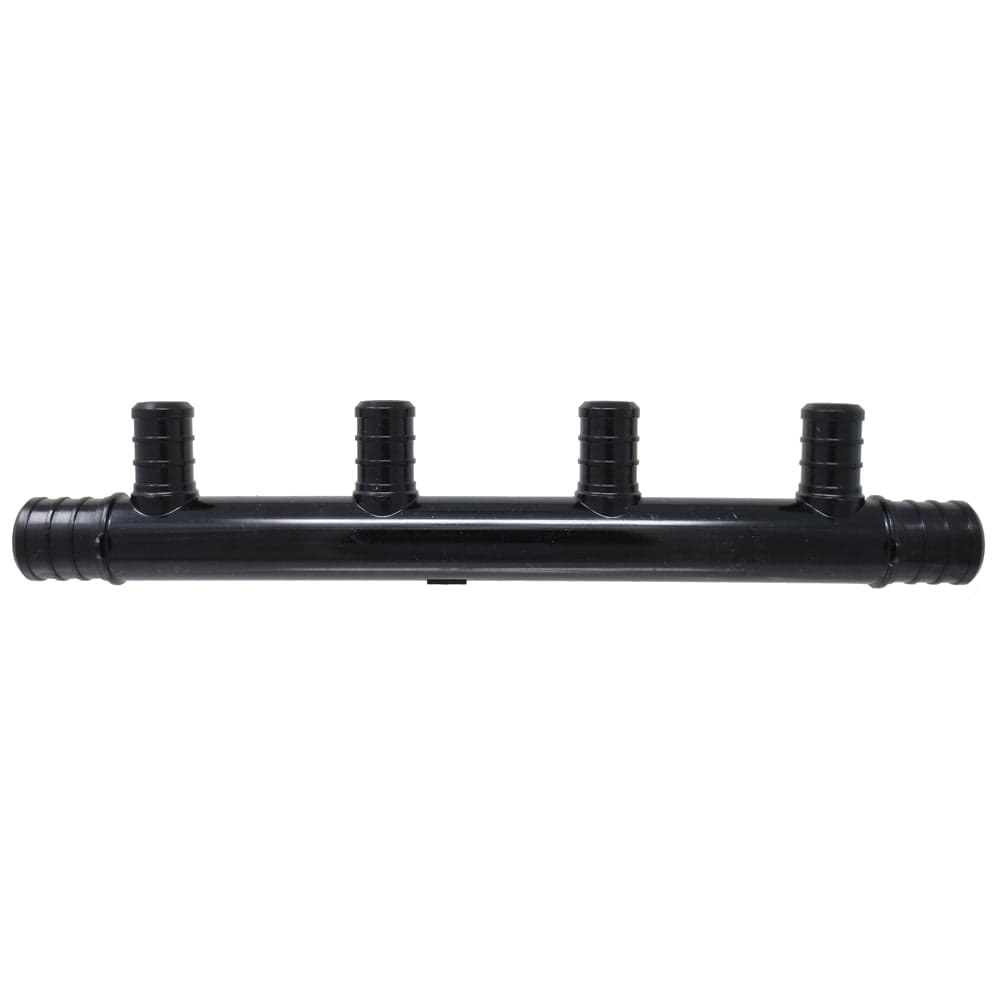 3/4" x 3/4" x 1/2" W/4 PORTS OPEN POLY PEX MANIFOLD - Fittings N' Valves