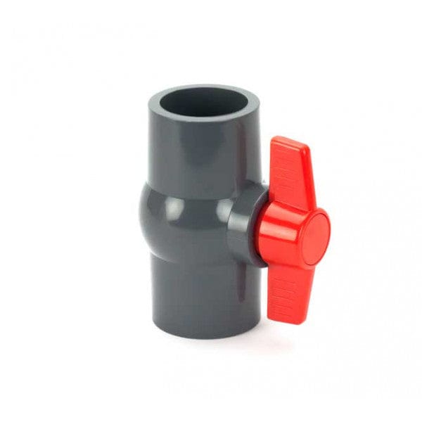 PVC Compact Ball Valve - Gray - Socket x Socket - 1-1/4" (50/Cs) - Fittings N' Valves