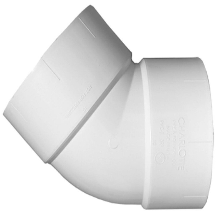 1-1/2" PVC DWV 45° Elbow H x H - Fittings N' Valves