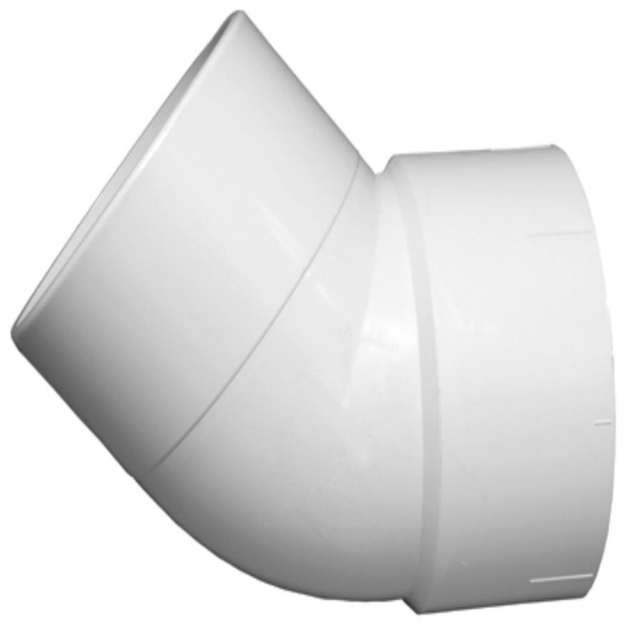 1-1/2" PVC DWV 45° Elbow SPG x H - Fittings N' Valves