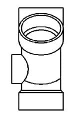 3" PVC DWV Cottage Wye W/2" Left Side Inlet - Fittings N' Valves