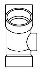 4" PVC DWV Cottage Wye W/2" Right Side Inlet - Fittings N' Valves