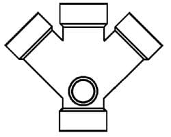 4" PVC DWV Double Cottage Wye W/2" Inlet - Fittings N' Valves