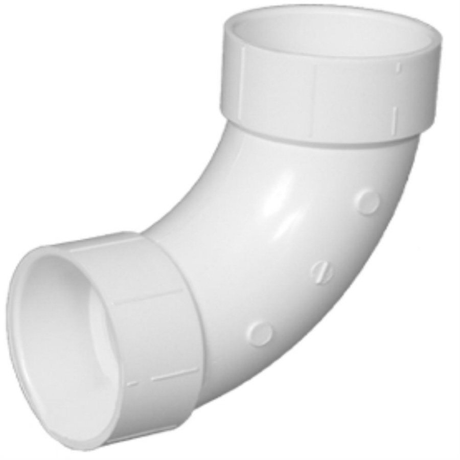 6" PVC DWV Long Sweep Elbow H x H - Fittings N' Valves
