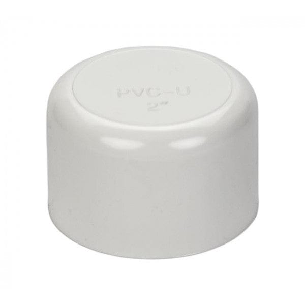 PVC End Cap - Schedule 40 - White - Socket - 2" (90/Cs) - Fittings N' Valves
