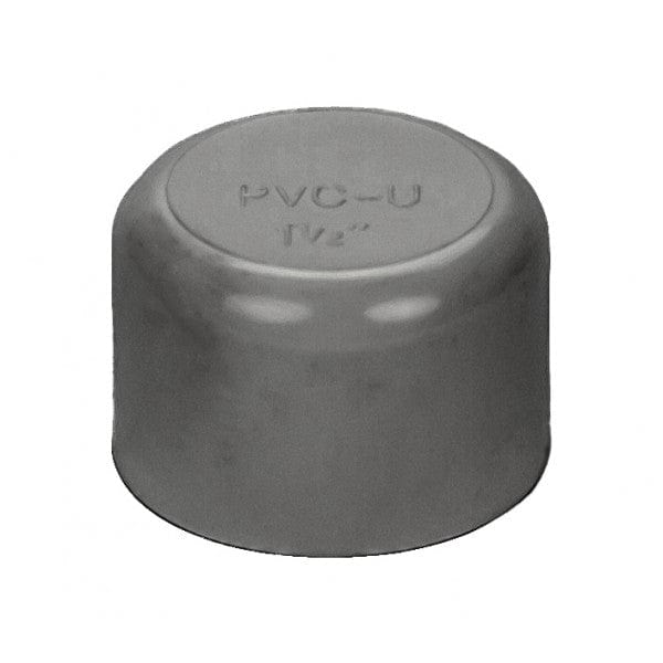 PVC End Cap - Schedule 80 - Gray - Socket - 1-1/2" (120/Cs) - Fittings N' Valves