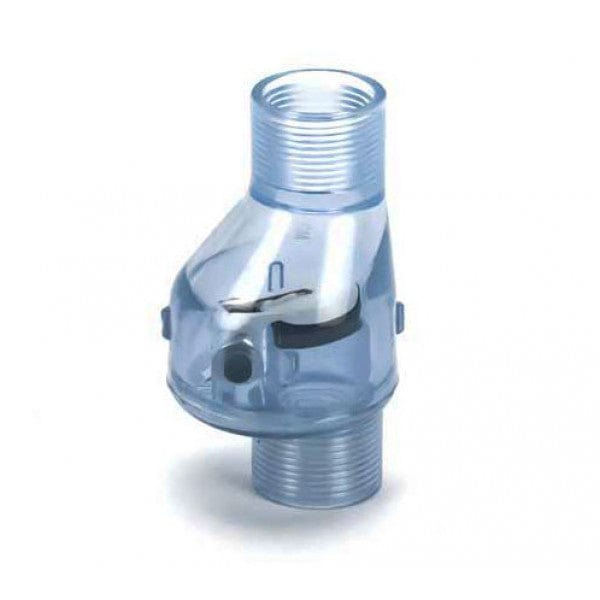 PVC Flapper Check Valve - No Spring - Clear - FPT x FPT - 1/2" (12/Cs) - Fittings N' Valves