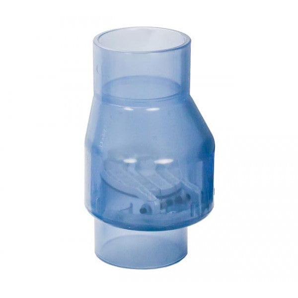 PVC Flapper Check Valve - Spring - Clear - Socket x Socket - 3" (8/Cs) - Fittings N' Valves
