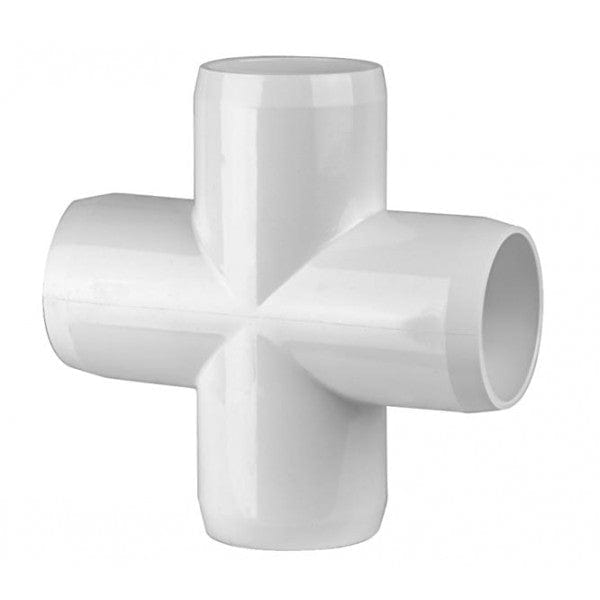 PVC Furniture Grade Cross - White - 1" (70/Cs) - Fittings N' Valves