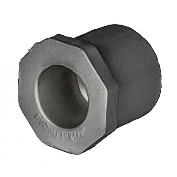 PVC Reducer Bushing - Schedule 80 - Gray - Spigot x Socket - 1" x 1/2" (280/Cs) - Fittings N' Valves