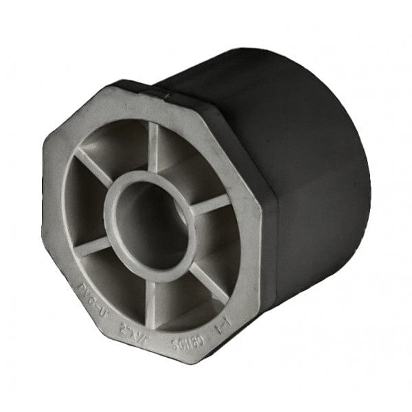 PVC Reducer Bushing - Schedule 80 - Gray - Spigot x Socket - 2" x 1/2" (80/Cs) - Fittings N' Valves