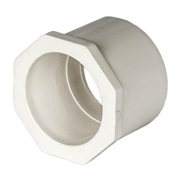 PVC Reducer Bushing - Schedule 40 - White - Spigot x Socket - 1-1/2" to 1-1/4" (175/Cs) - Fittings N' Valves