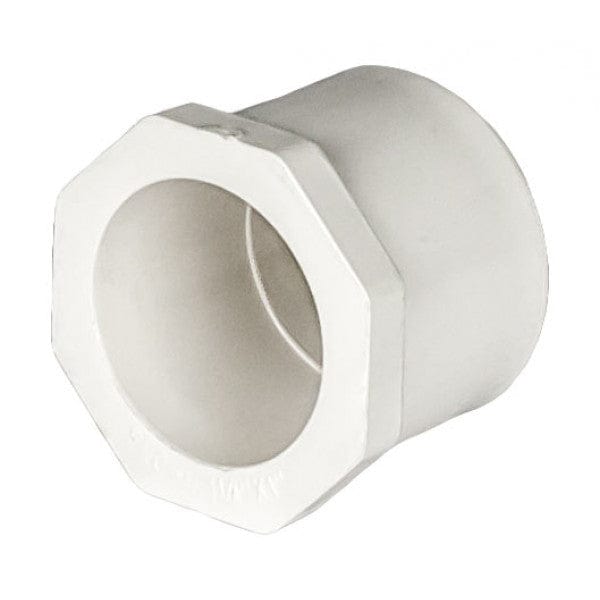 PVC Reducer Bushing - Schedule 40 - White - Spigot x Socket - 1-1/4" to 1" (200/Cs) - Fittings N' Valves