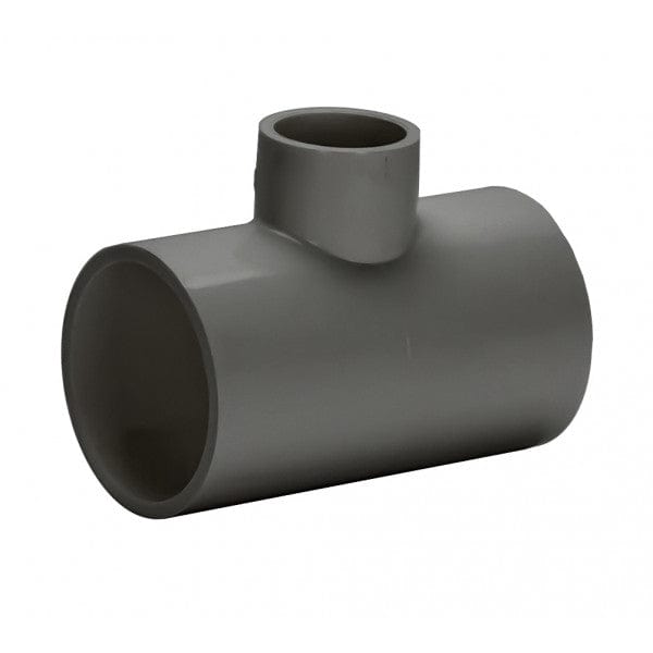 PVC Reducer Tee - Schedule 80 - Gray - Socket x Socket x Socket - 1/2" to 3/4" (100/Cs) - Fittings N' Valves