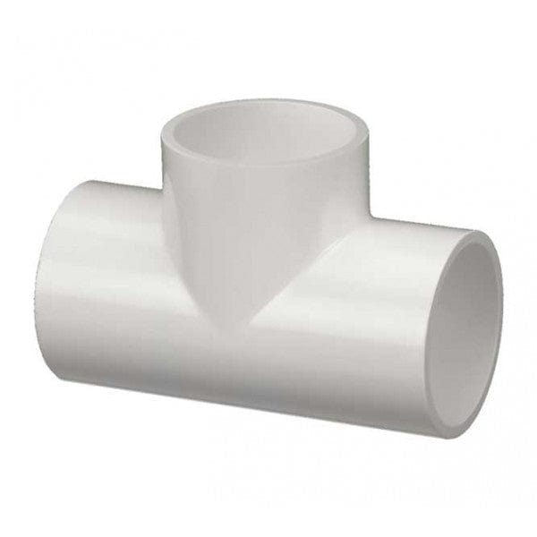 PVC Straight Tee - Schedule 40 - White - Socket x Socket x Socket - 2" (19/Cs) - Fittings N' Valves