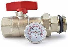 Manifold Ball Valve w/ Gauge Red