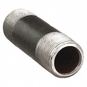 1-1/4" x 3" Schedule 80 XH Black Steel Seamless Pipe Nipple - Fittings N' Valves