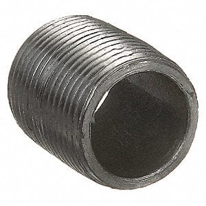 1-1/4" x Close Schedule 80 XH Black Steel Seamless Pipe Nipple - Fittings N' Valves