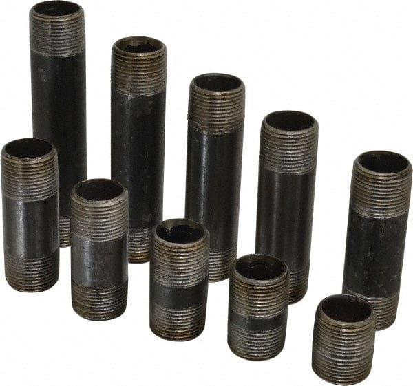 1-1/2" Black Pipe Nipple Set (Close to 6") - Fittings N' Valves