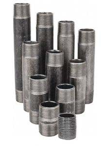 1/2" Black Pipe Nipple Set (Close to 6") - Fittings N' Valves
