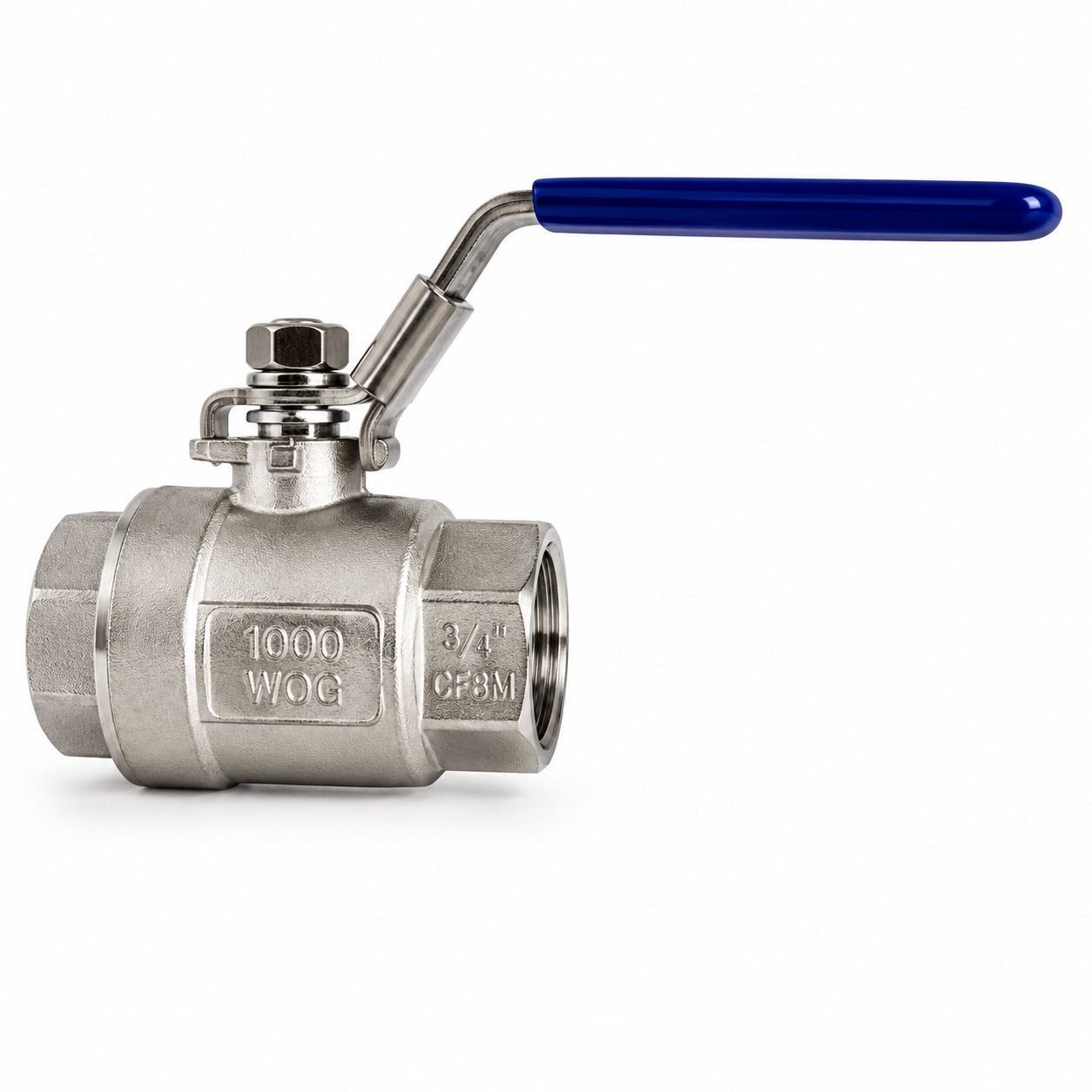 4 in. 316 Stainless Steel 2-Piece Ball Valve - Full Port, 1000 PSI WOG, FPT x FPT