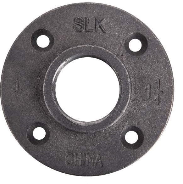 1-1/4" Black Floor Flange For Pipe Furniture - Box of 12