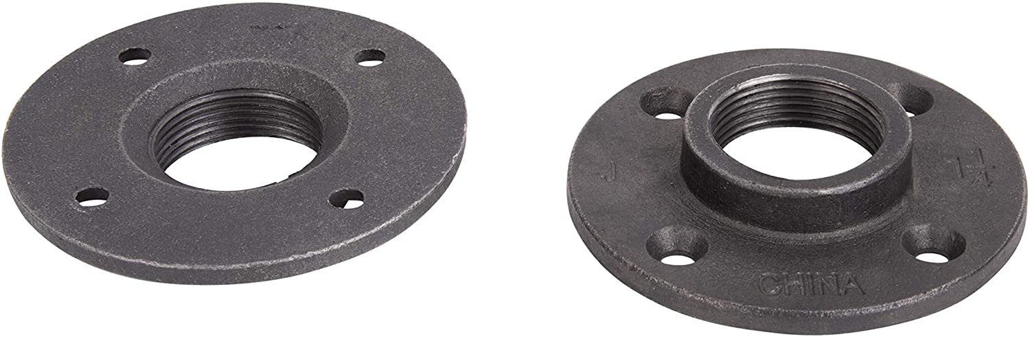 1-1/4" Black Floor Flange For Pipe Furniture - Box of 24