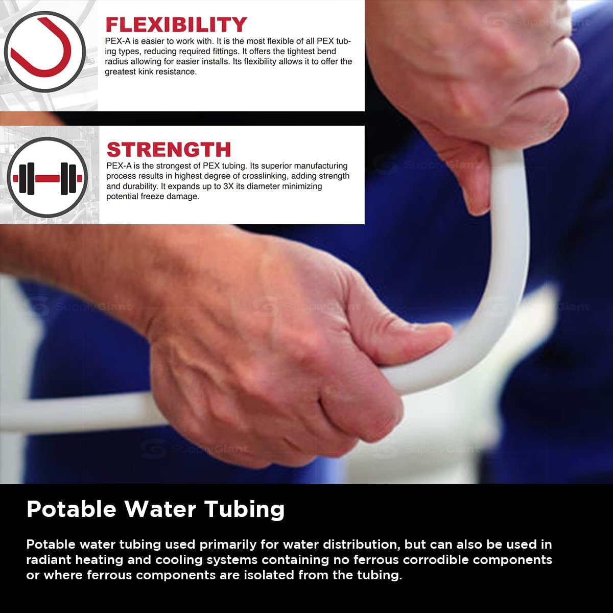 1" x 500' PEX-A Potable Water - 500' Coil - White