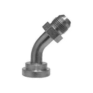 45-deg Adapter Elbow, 1-1/2-in JIC x 1-1/2-in Code 61 Flange, Steel