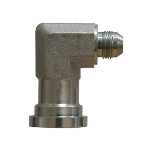 90-deg Elbow Adapter, 1/2-in Male JIC x 1/2-in Code 61 Flange, Steel
