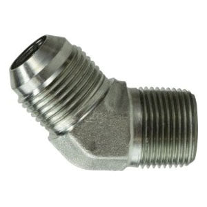 JIC 45 Degree Elbow 45-deg Elbow, 1/4-in Male JIC x 1/4-in Male NPTF, Steel - Fittings N' Valves