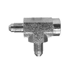 Run Tee, 260642, 1/4-in Male JIC x 1/8-in Female NPTF x 1/4-in Male JIC, Steel