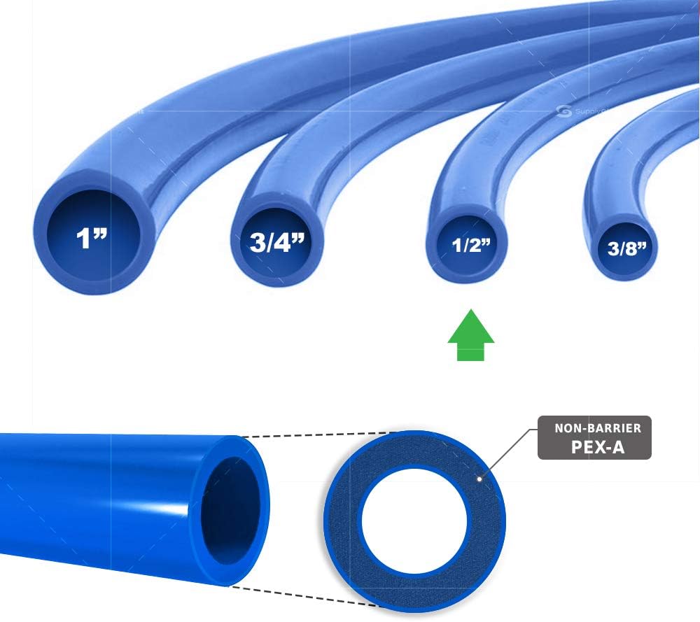 1" x 100' Pex-A Potable Water - 100' Coil - Blue - Fittings N' Valves