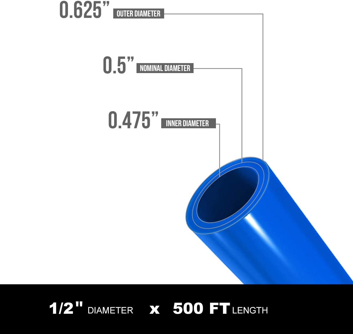 1" x 300' Pex-A Potable Water - 300' Coil - Blue - Fittings N' Valves