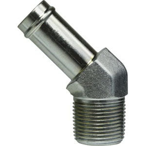 45-deg Insert Elbow, 1/2-in Beaded Stem x 3/8-in Male NPTF, Steel