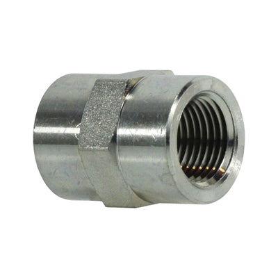 Pipe Coupling, 1/8-in Female NPTF x 1/8-in Female NPTF, Steel