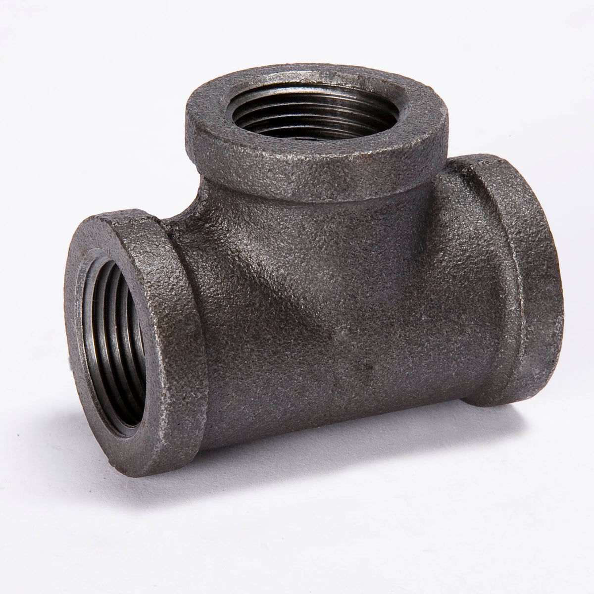 2-in x 1-in x 1-1/2-in FIP Black Iron 3-Way Reducing Tee - Bulk - Fittings N' Valves